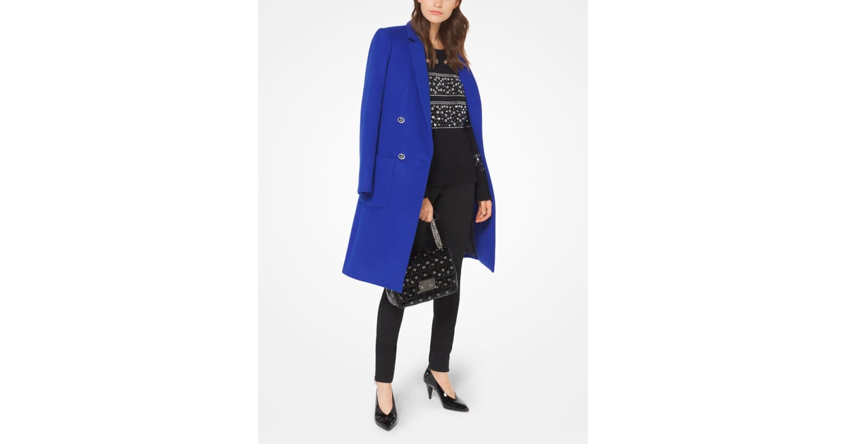 michael kors wool blend officer's coat