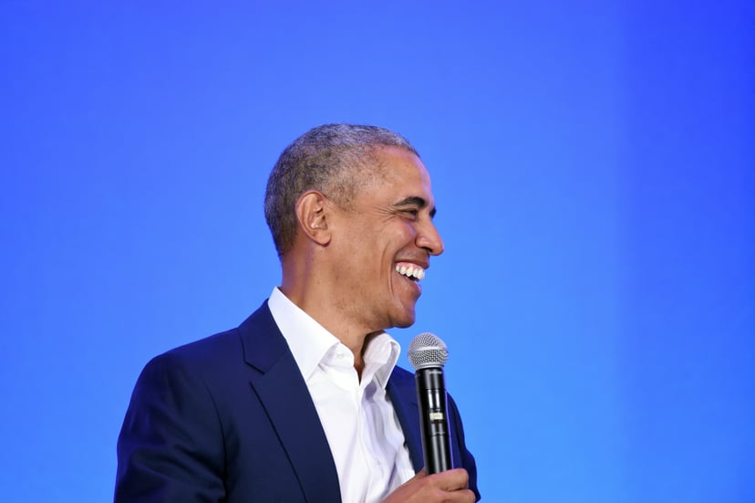 Former President Barack Obama speaks at the MBK Rising! My Brother's Keeper Alliance Summit in Oakland, California on February 19, 2019. (Photo by Josh Edelson / AFP)        (Photo credit should read JOSH EDELSON/AFP/Getty Images)