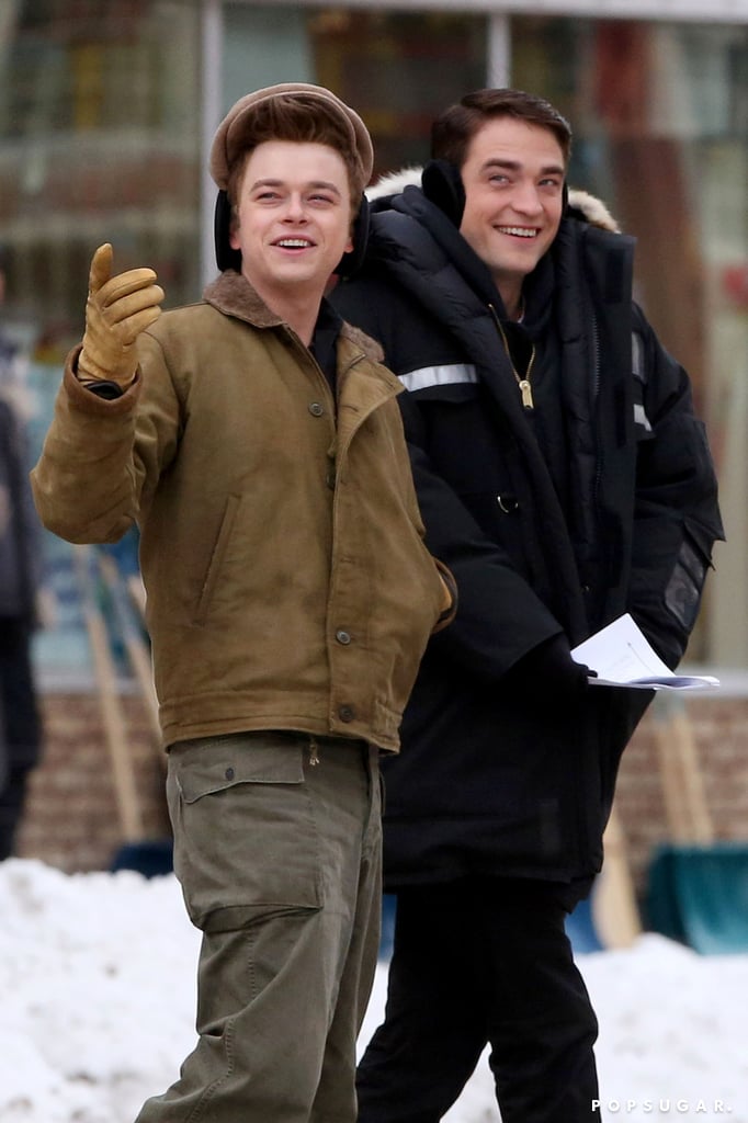 Life costars Robert Pattinson and Dane DeHaan laughed on their Ontario set on Tuesday.