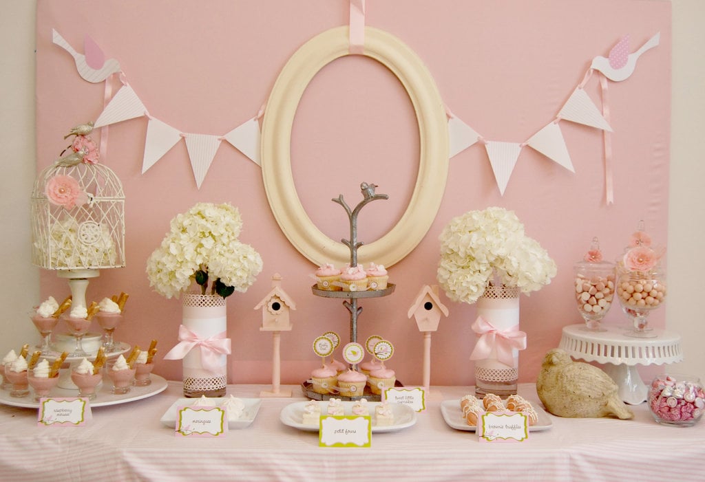 baby girl dessert table