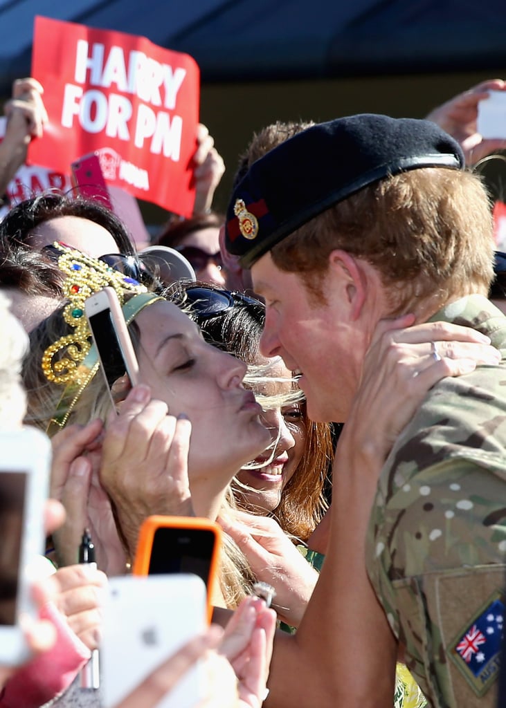 Prince Harry Gets a Kiss on the Lips From Australian Fan