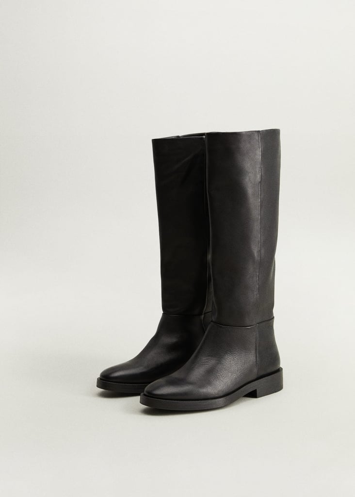 mango pebbled leather boots