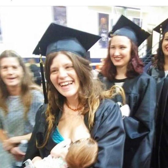 Mom Breastfeeding During Graduation