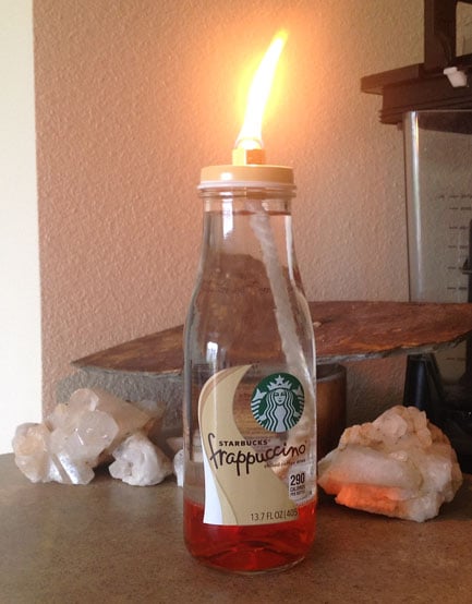 Use a Frappucino Glass as a Candle