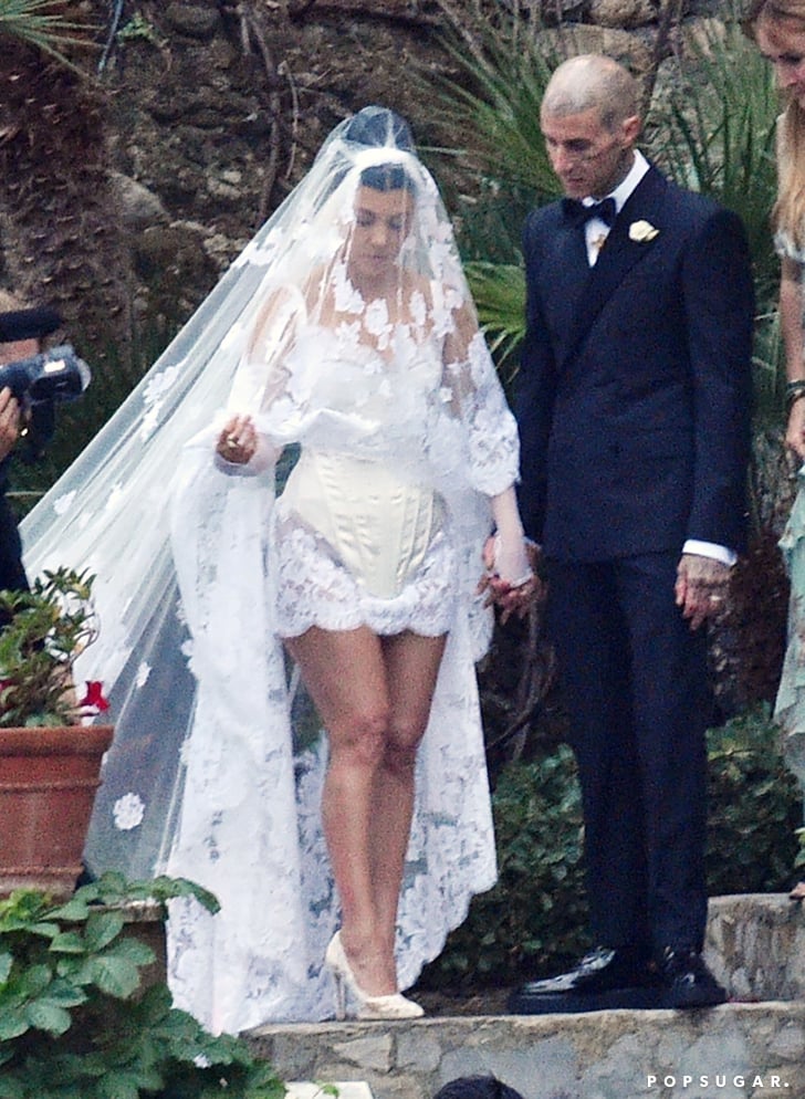 Kourtney Kardashian's Wedding Dress Features a Corset | POPSUGAR Fashion