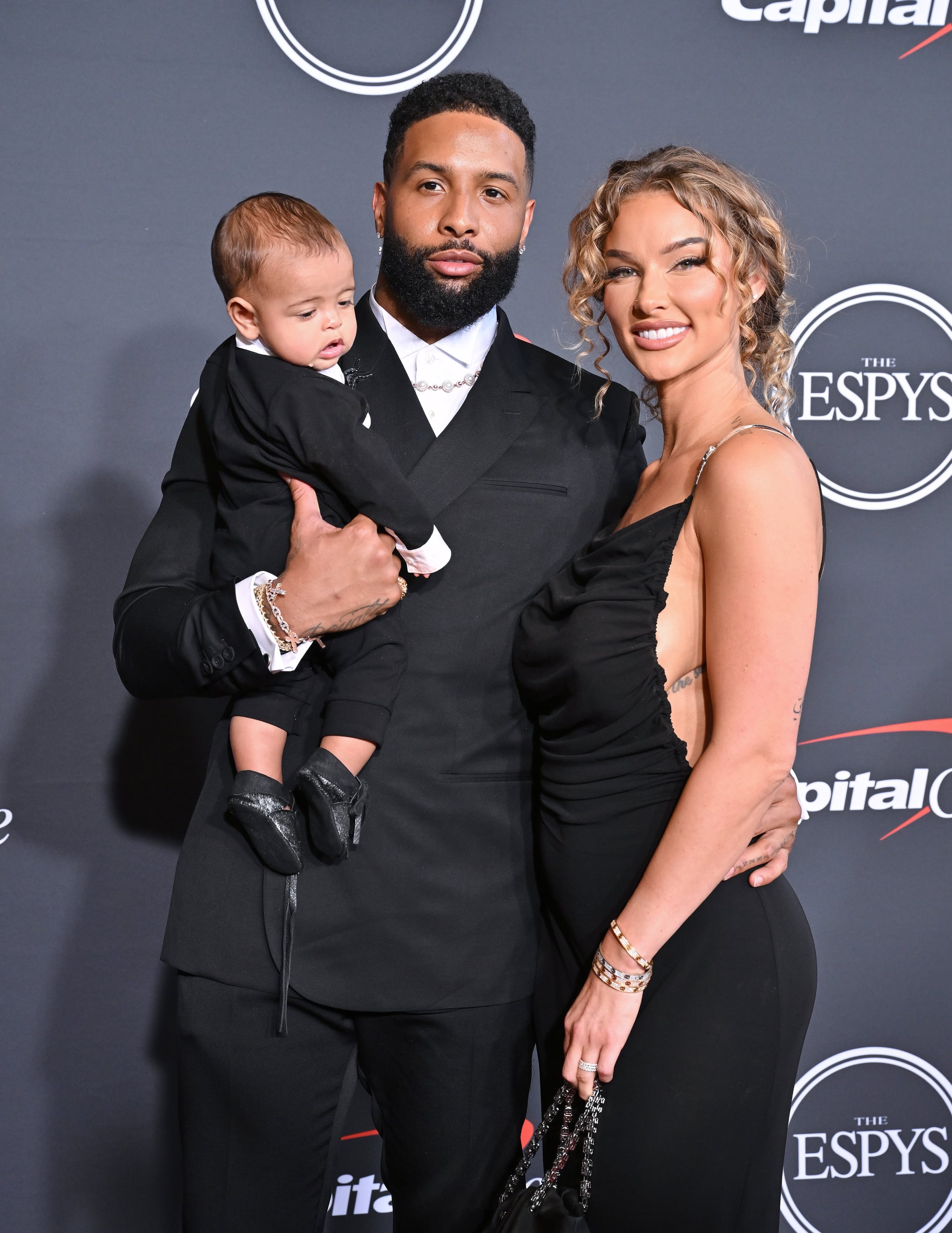 HOLLYWOOD, CALIFORNIA - JULY 20: (L-R) Zydn Beckham, Odell Beckham Jr. and Lauren Wood attend the 2022 ESPYs at Dolby Theatre on July 20, 2022 in Hollywood, California. (Photo by Axelle/Bauer-Griffin/FilmMagic)