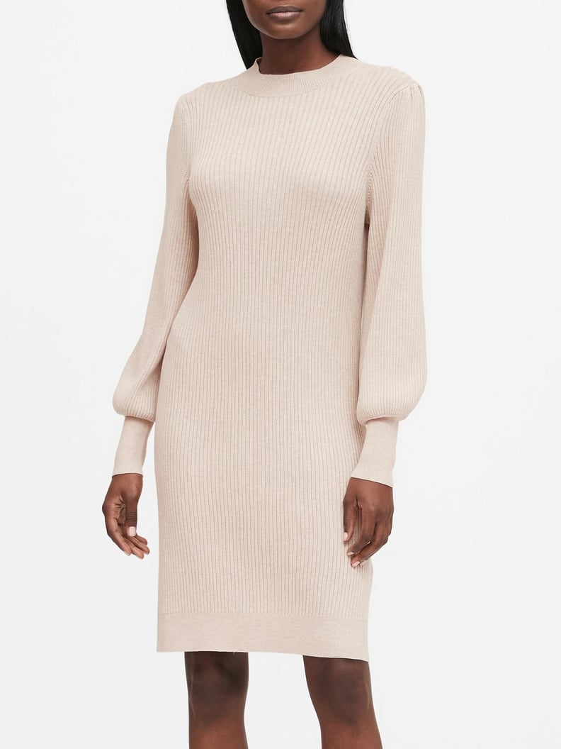 Puff-Sleeve Sweater Dress