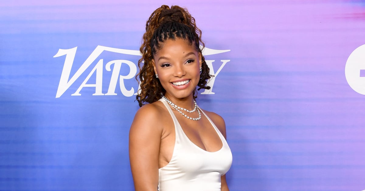 Halle Bailey’s White Slip Dress at a Variety Party