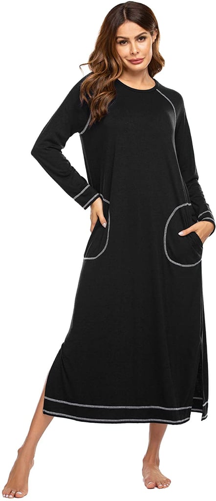 EkouaerLong Sleeve Nightgown