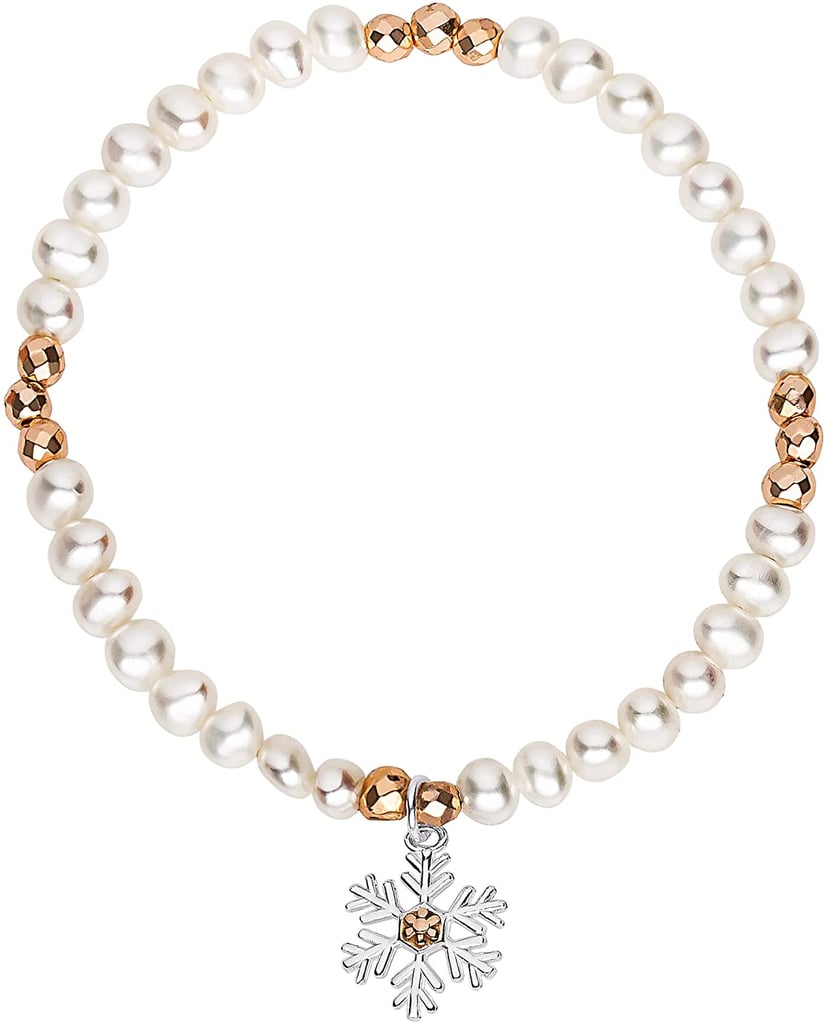 A Gorgeous Bracelet: Disney Frozen Sterling Silver Fresh Water Pearl Snowflake Stretch Bracelet