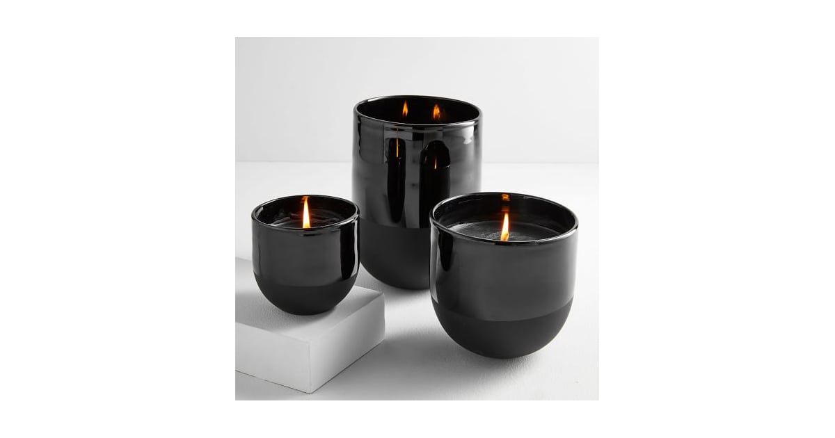TwoToned Black Glass Candles Best Halloween Decor From West Elm 2019