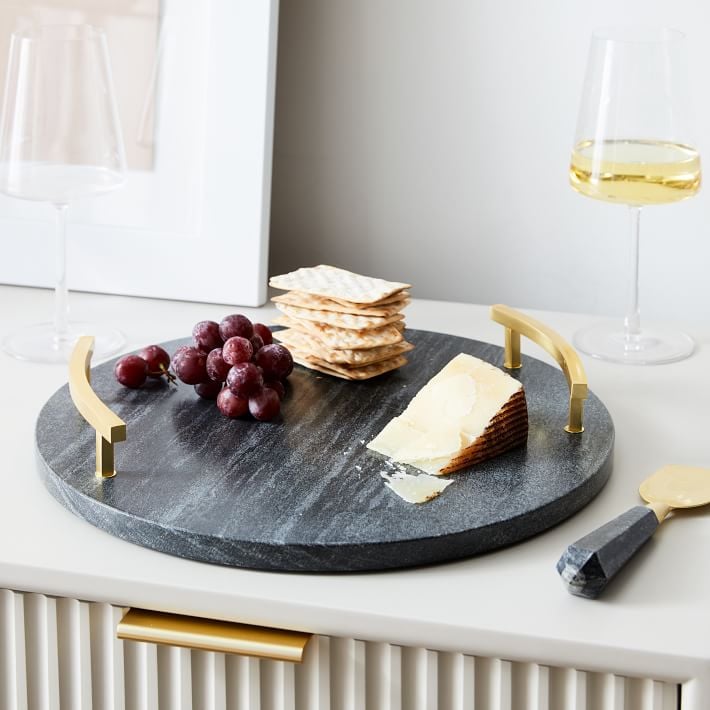 Brass & Black Marble Cheese Board