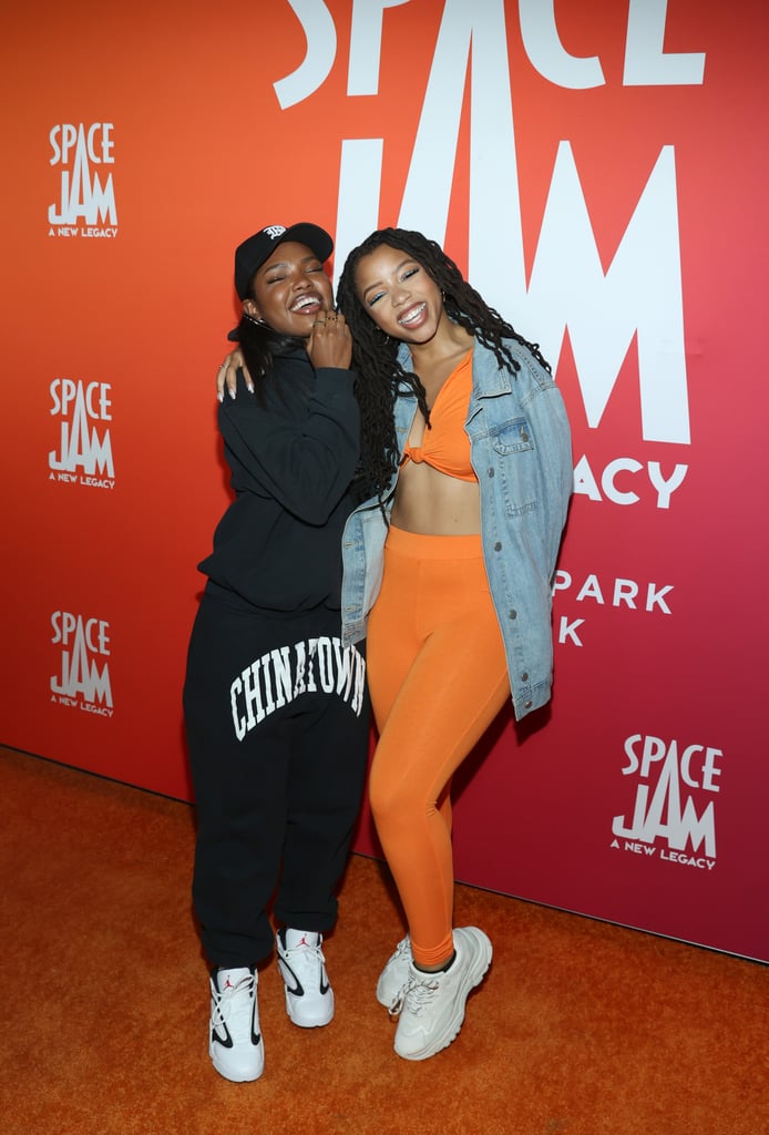 Chloe Bailey's Orange Crop-Top Outfit at Space Jam Party