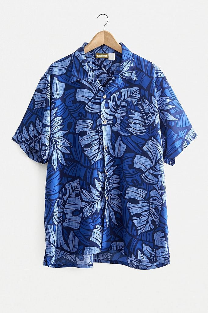 Hover to zoom.  Urban Renewal Vintage Blue Hawaiian Shirt