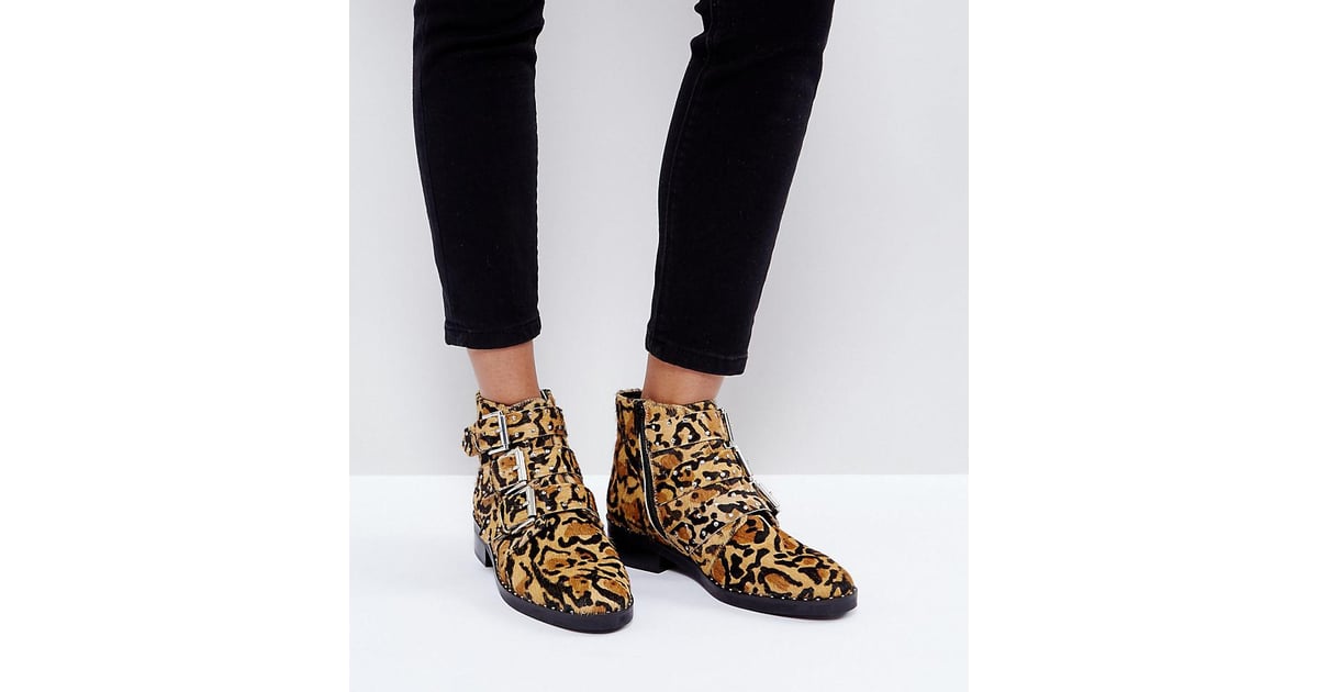 Asos Asher Leather Studded Ankle Boots 