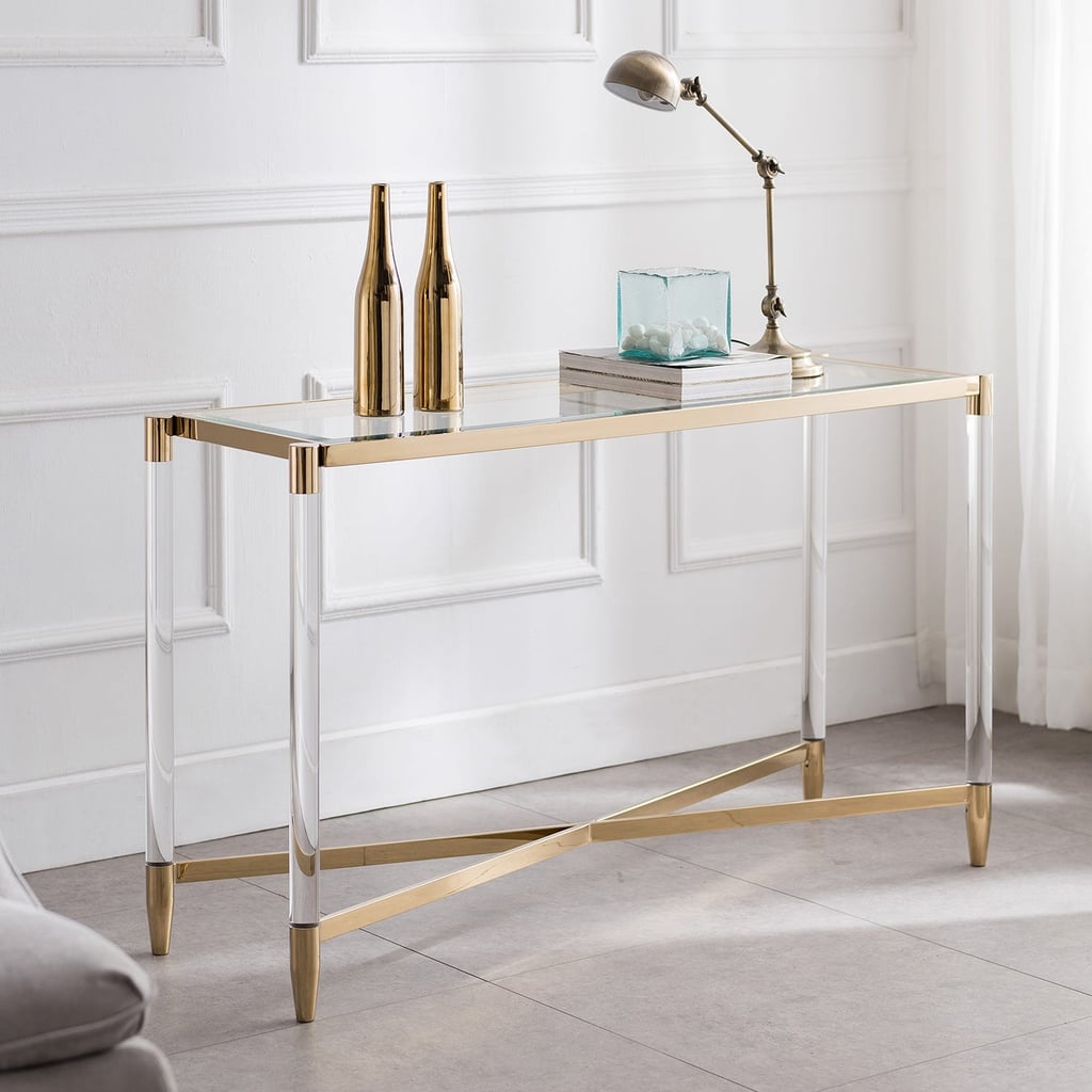 Modern Acrylic & Gold Console Table