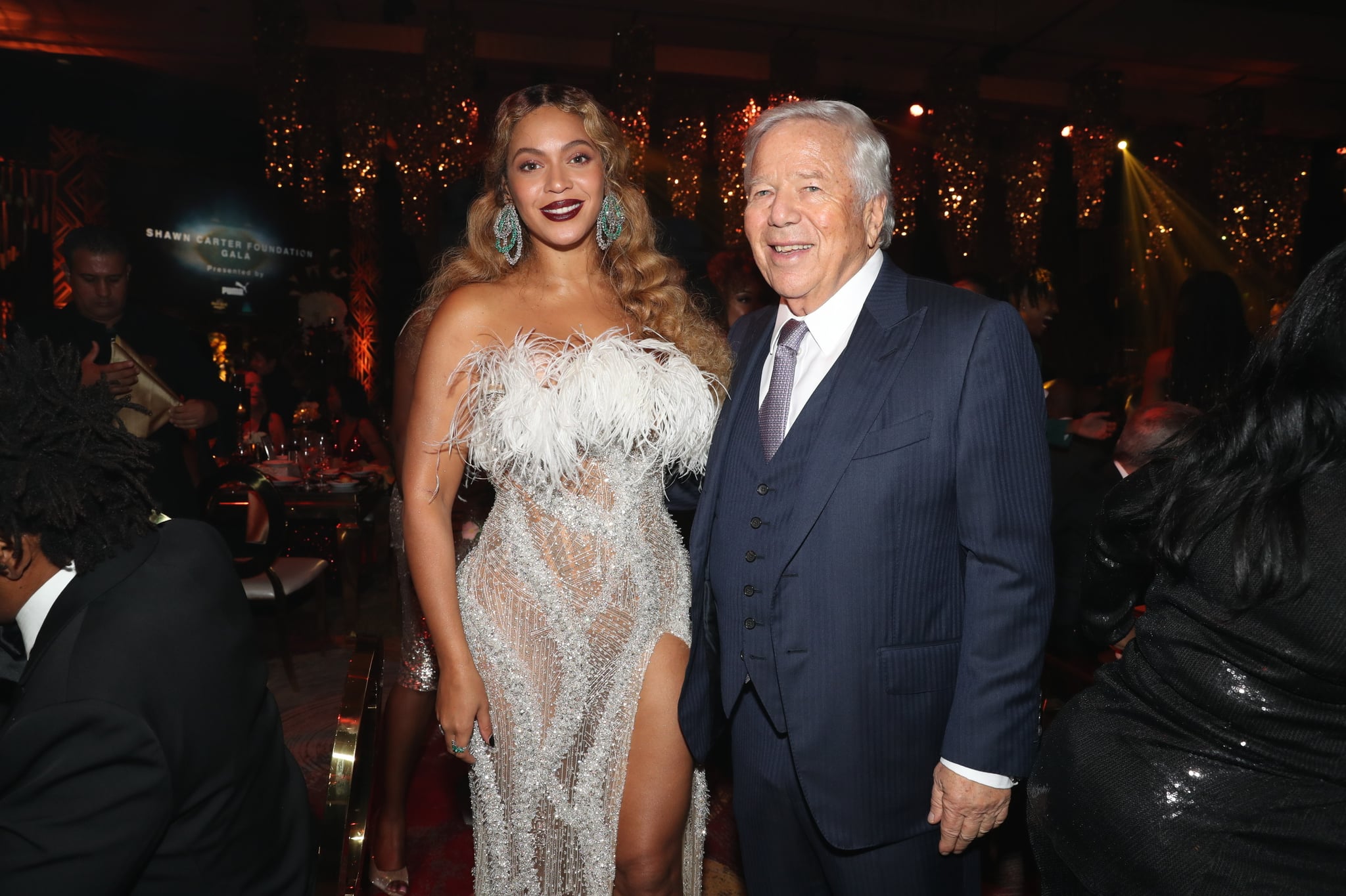 Beyoncé Wears A Feathered Roberto Cavalli Naked Dress With Leg Slit |  peacecommission.kdsg.gov.ng