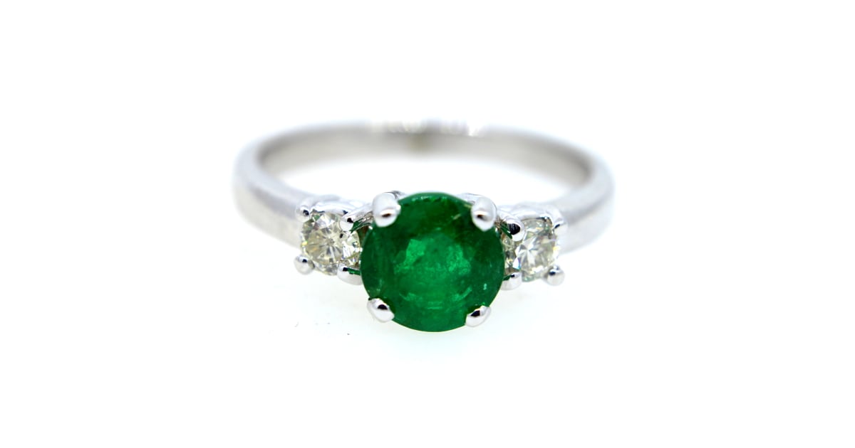 Concierge Diamonds Green Emerald & Diamond Engagement Ring | Unique ...