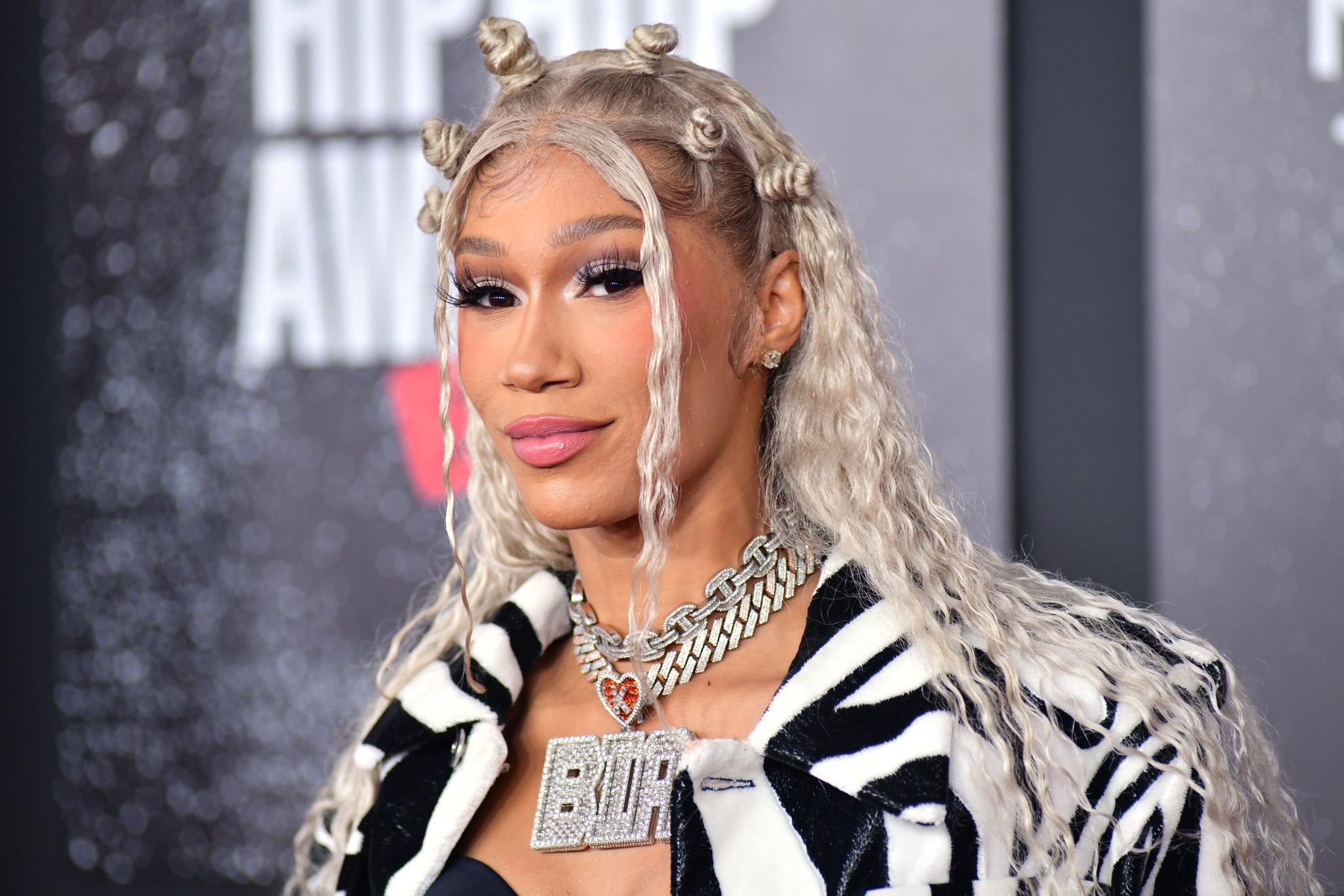 ATLANTA, GEORGIA - OCTOBER 01: BIA attends the 2021 BET Hip Hop Awards at Cobb Energy Performing Arts Centre on October 01, 2021 in Atlanta, Georgia. (Photo by Derek White/WireImage)