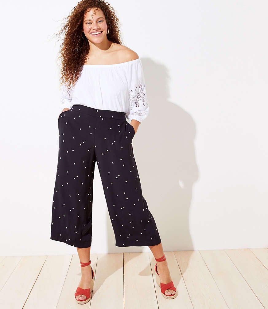 Loft Dotted Fluid Wide Leg Pants