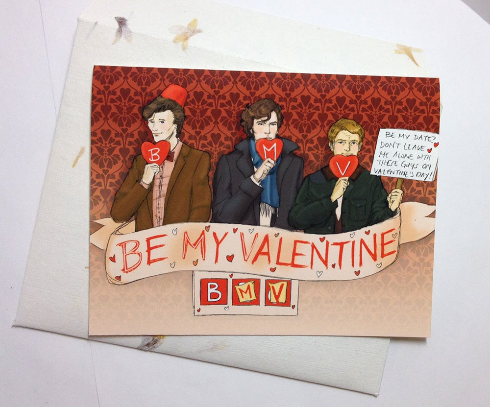 A Valentine proposal ($5-$6) from Sherlock and Doctor Who? Now we're talkin'.