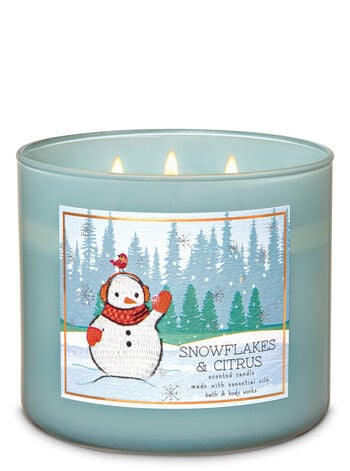 Bath & Body Works Snowflakes & Citrus 3-Wick Candle