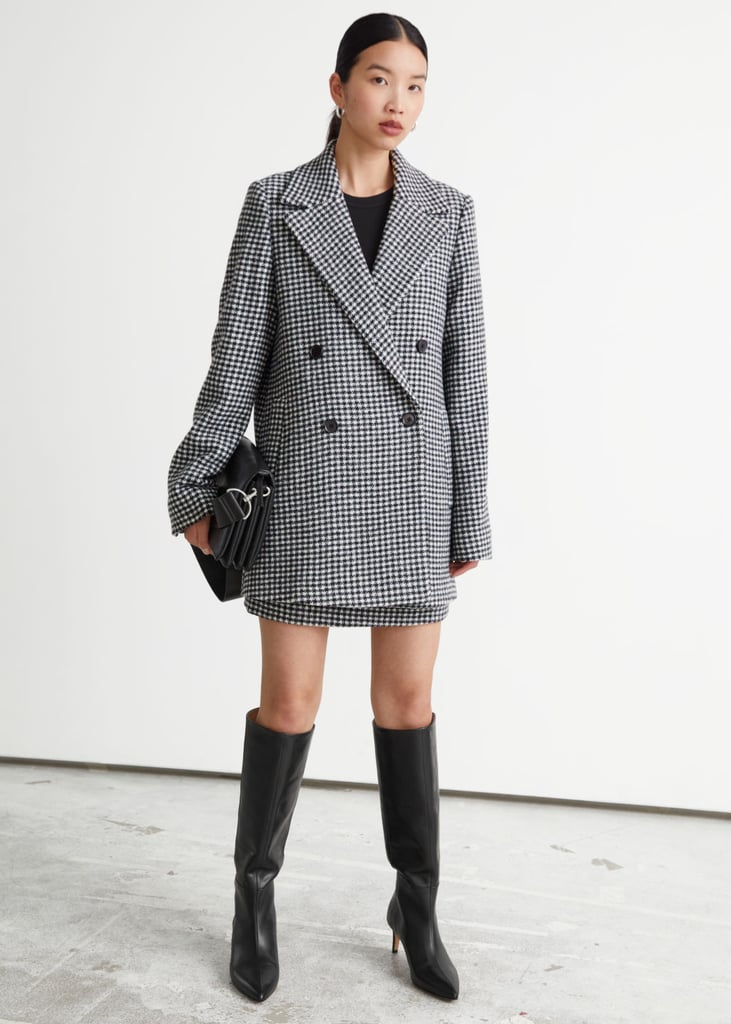 & Other Stories Boxy Houndstooth Blazer