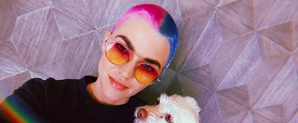 Ruby Rose's Buzzcut and Half-Pink, Half-Blue Hair Color