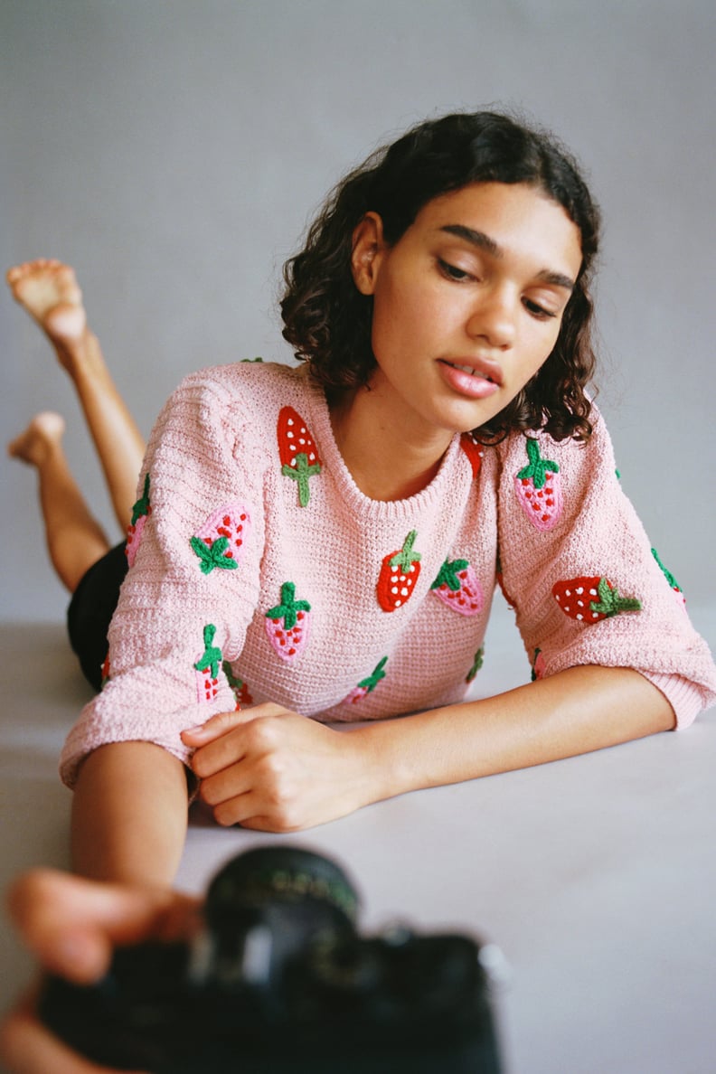 Zara Strawberry Knit Sweater