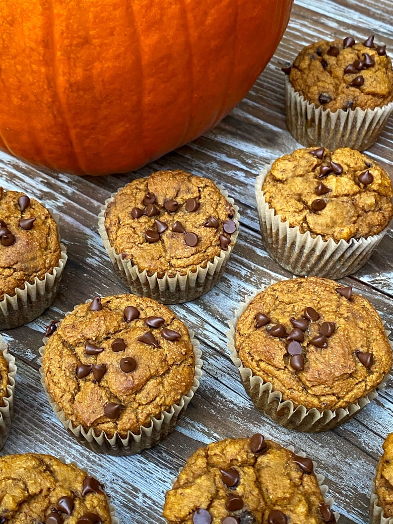 Low-Sugar, Protein-Packed Vegan Pumpkin Chocolate-Chip Muffins