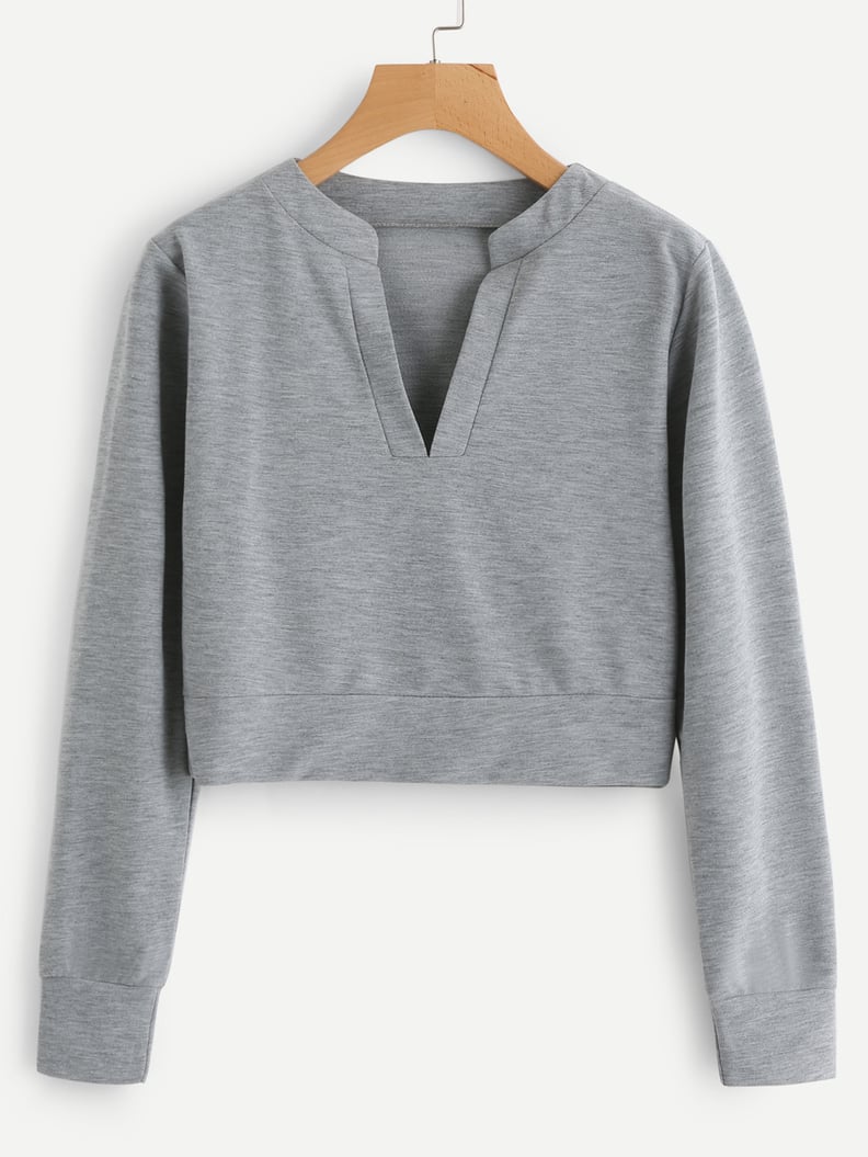 Shein V Neckline Slub Sweatshirt