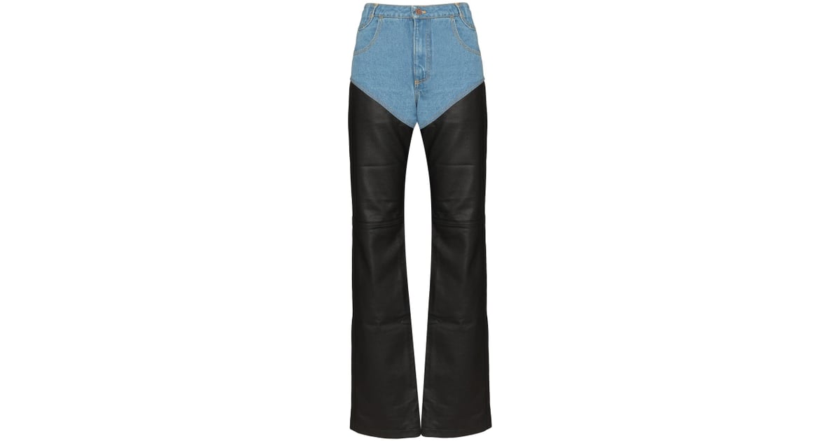 Our Pick: Telfar High-Waisted Denim and Leather Trousers | If You