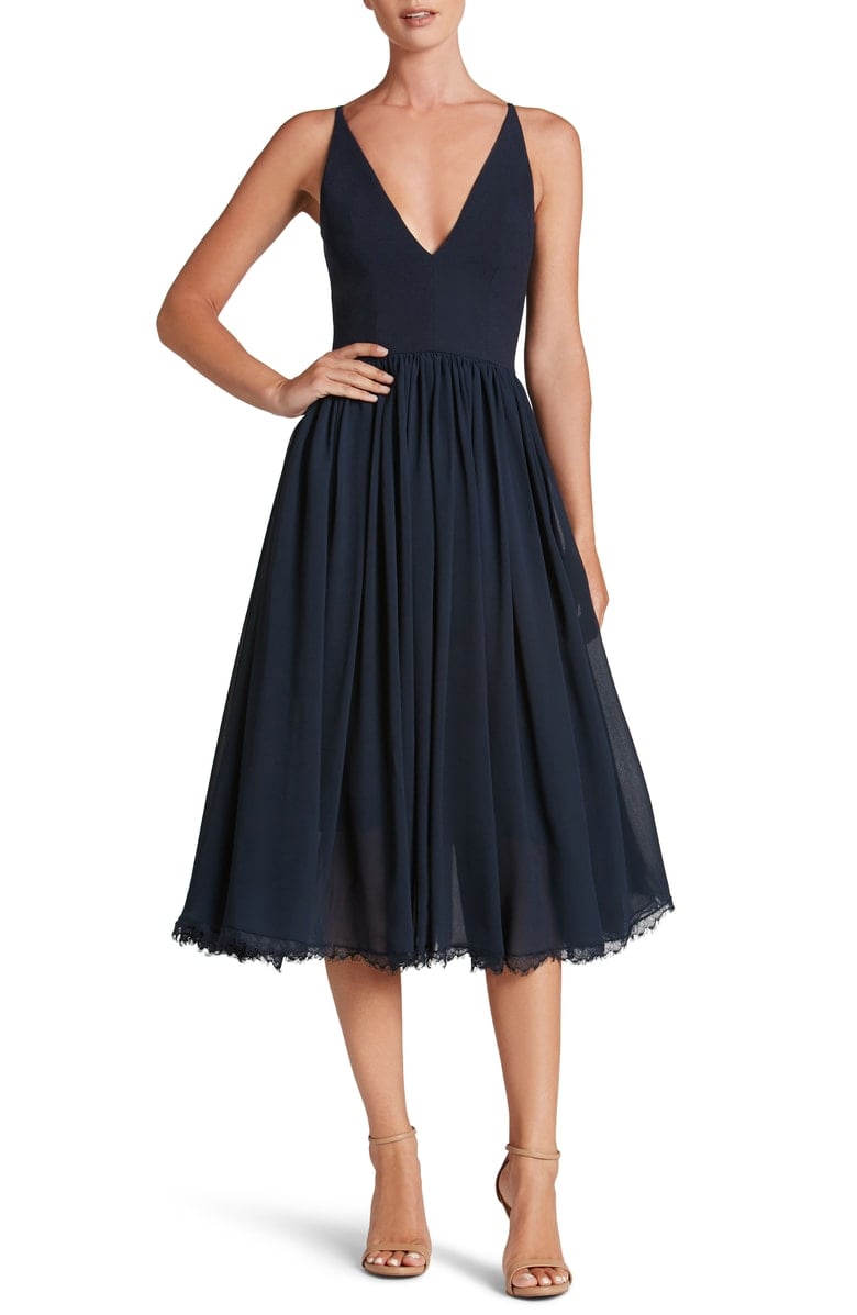 Dress the Population Alicia Mixed Media Midi Dress 9 Bridesmaids