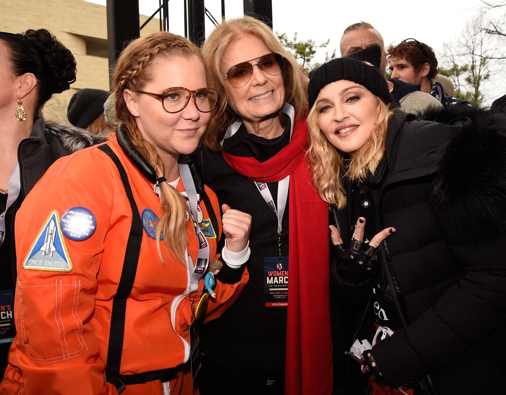 Pictured: Amy Schumer, Gloria Steinem, and Madonna