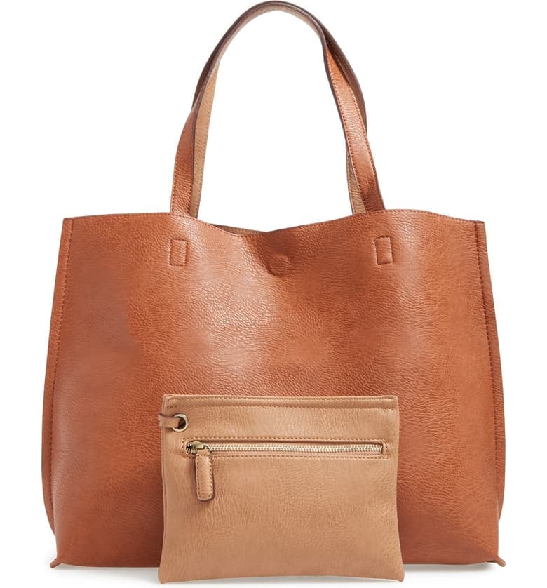 Street Level Reversible Faux Leather Tote Wristlet We re