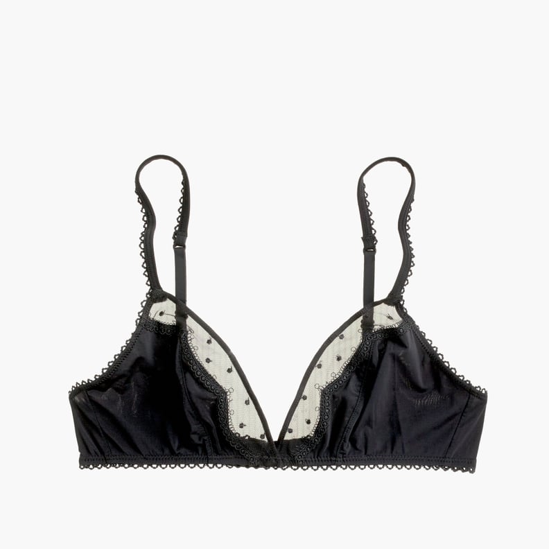 J.Crew French Bralette in Dot Lace