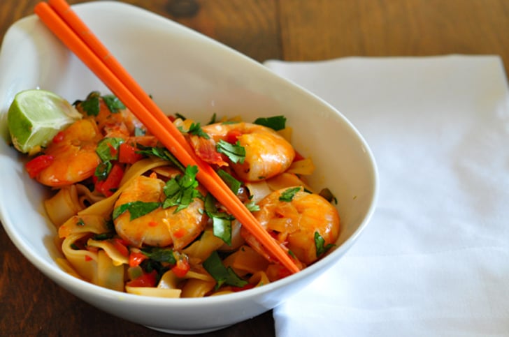 Shrimp, Cilantro, and Rice Noodle Stir-Fry