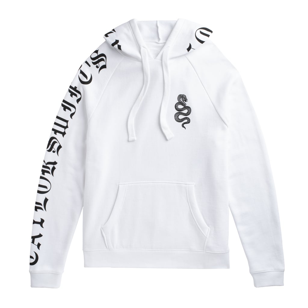 White Tour Hoodie With Snake Design