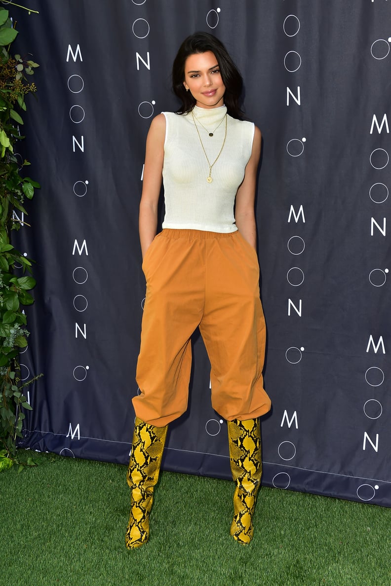 Kendall Jenner's Yellow Snakeskin Boots