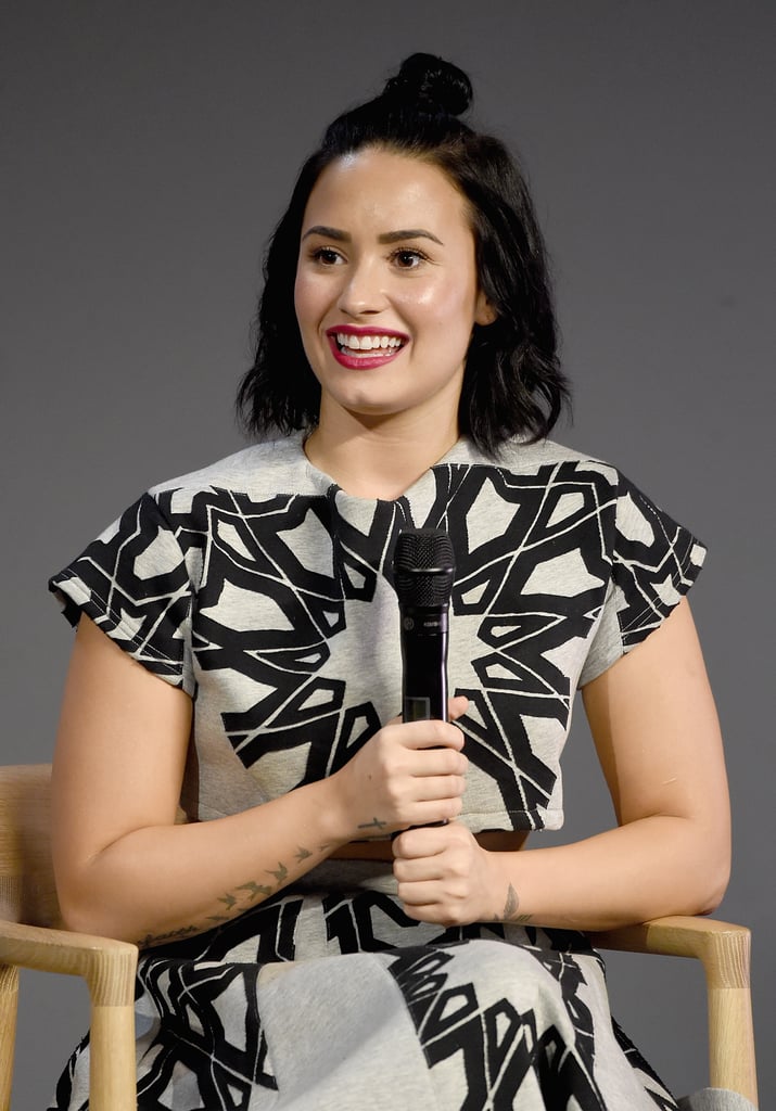 Demi Lovato Wears Geometric-Print Ensemble in New York City