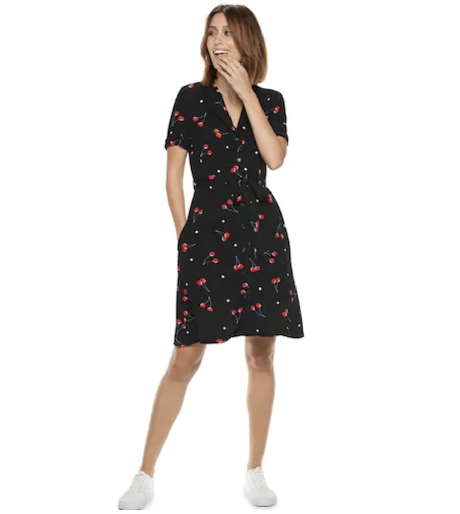 Cherry Print Shirt Dress