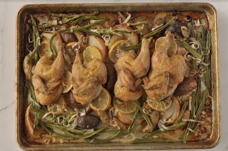 Sheet Pan Cornish Hen Thanksgiving Dinner