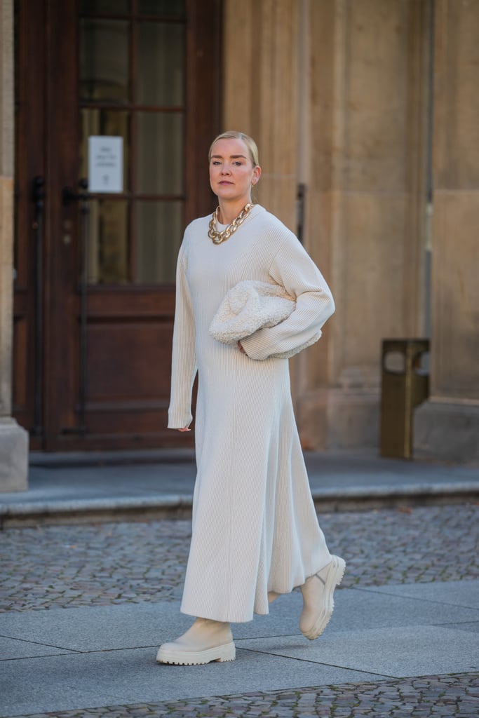 Winter Work Outfits With a Maxi Dress