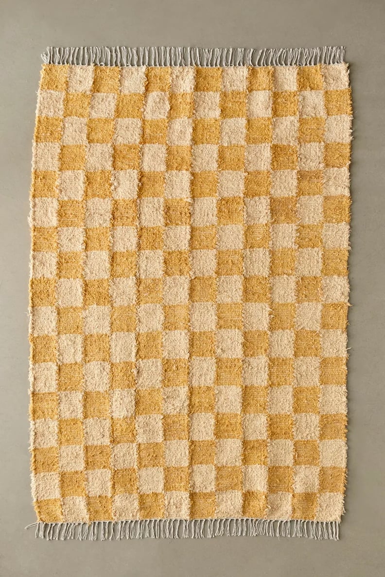 A Checkered Rug: Checkerboard Shaggy Rug