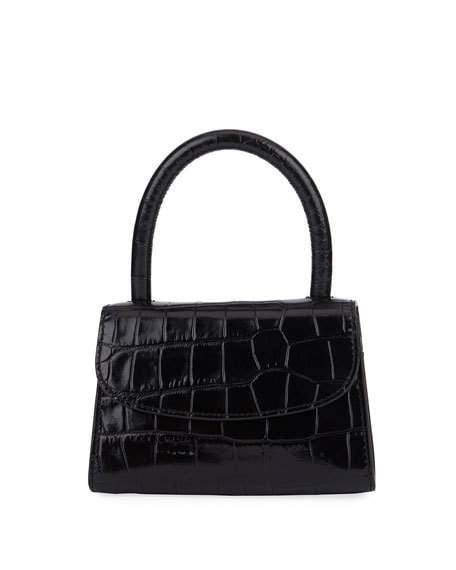 By Far Crocodile-Embossed Mini Top Handle Bag