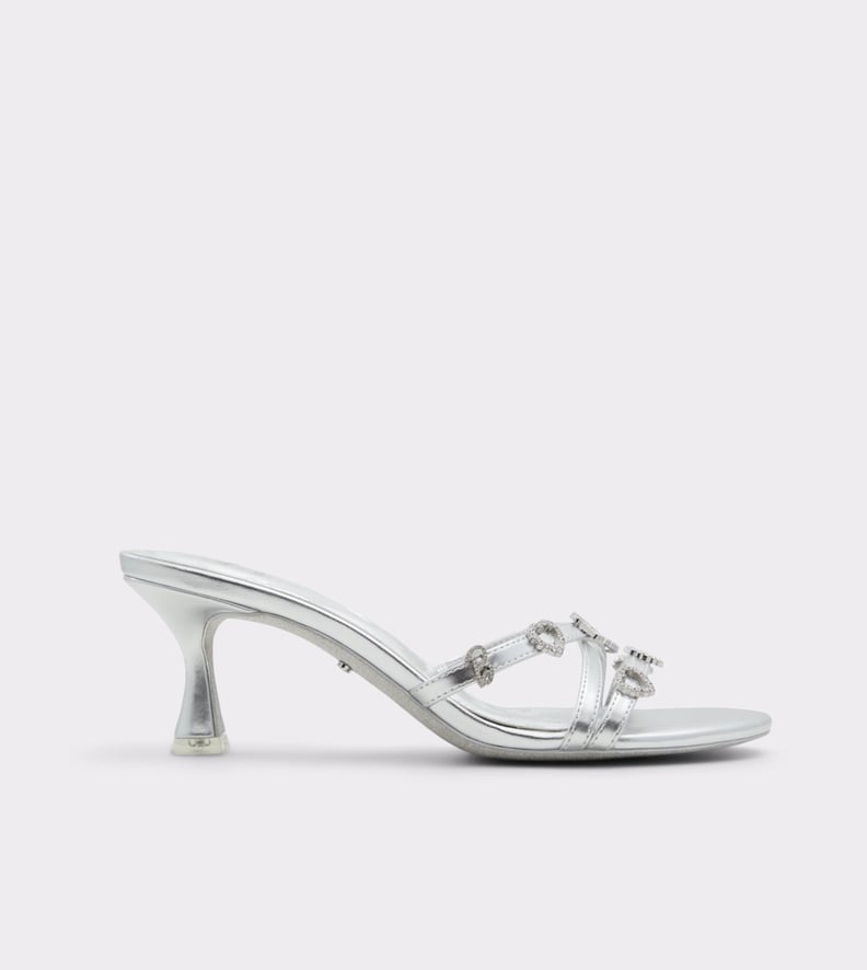 Barbie Merch Shoes: Aldo x Barbie Silver Kitten Mule