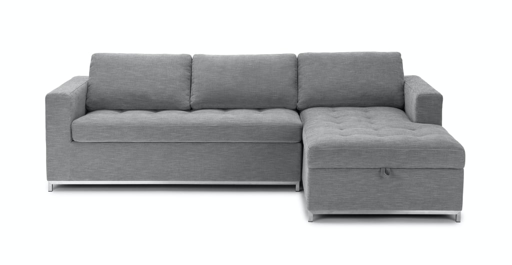 soma dawn gray right sofa bed