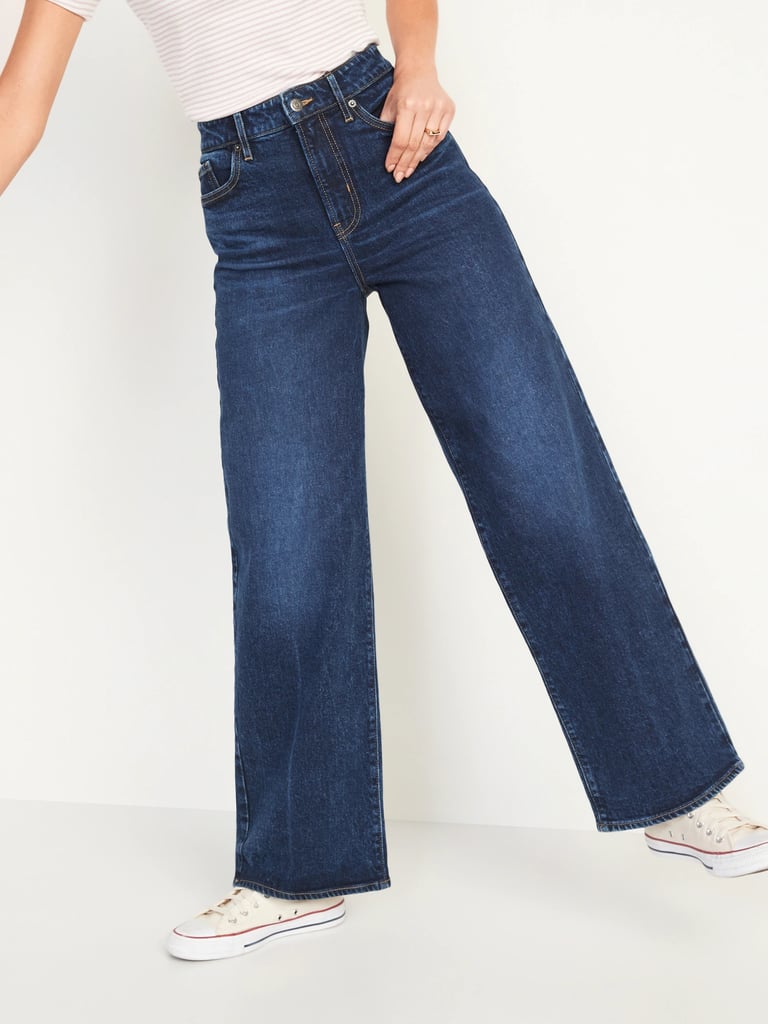 Old Navy Extra High-Waisted Dark-Wash Wide-Leg Jeans