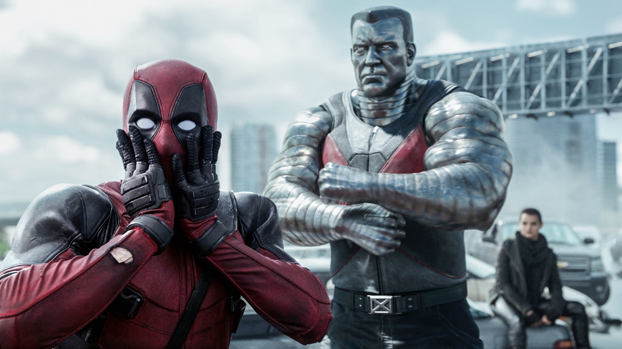 DEADPOOL, from left: Ryan Reynolds, as Deadpool, Colossus (voice: Stefan Kapicic), Brianna Hildebrand, 2016. / TM &  Twentieth Century Fox Film Corporation. All rights reserved. /Courtesy Everett Collection