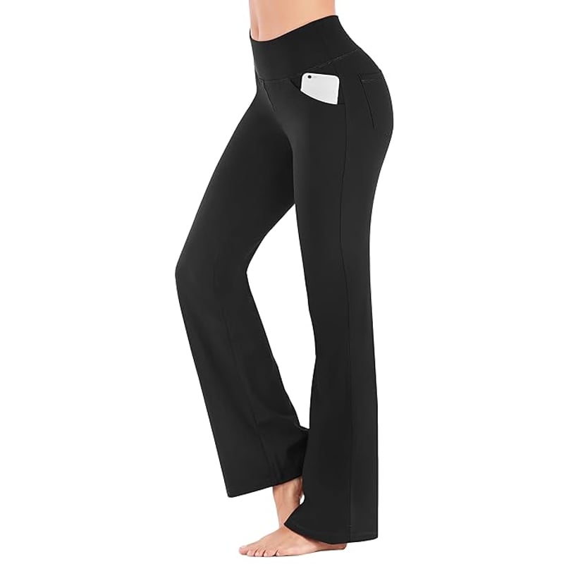 TOPYOGAS Womens Casual Flare Leggings with Pocket Bootleg Yoga